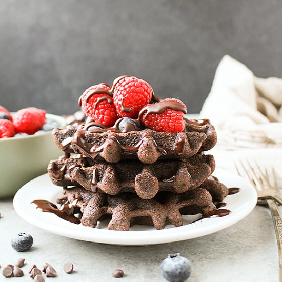 Paleo Chocolate Cake Waffles