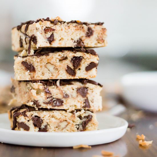 Bourbon Pecan Coconut Blondies