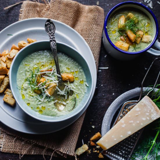 Roasted Broccoli and Fennel Soup