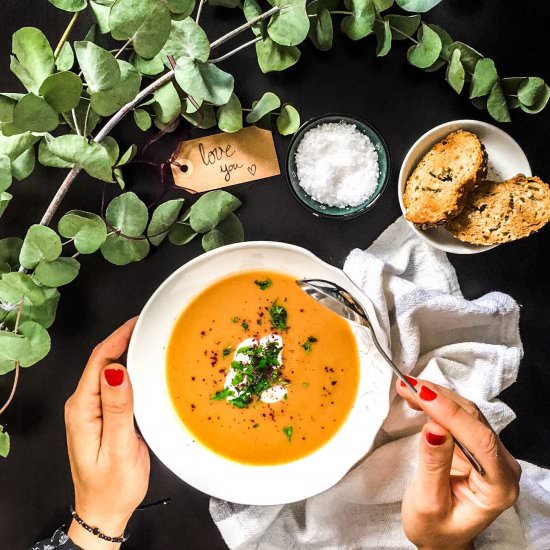 Roasted Sweet Potato & Sumac Soup