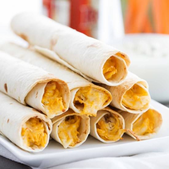 Baked Buffalo Chicken Taquitos