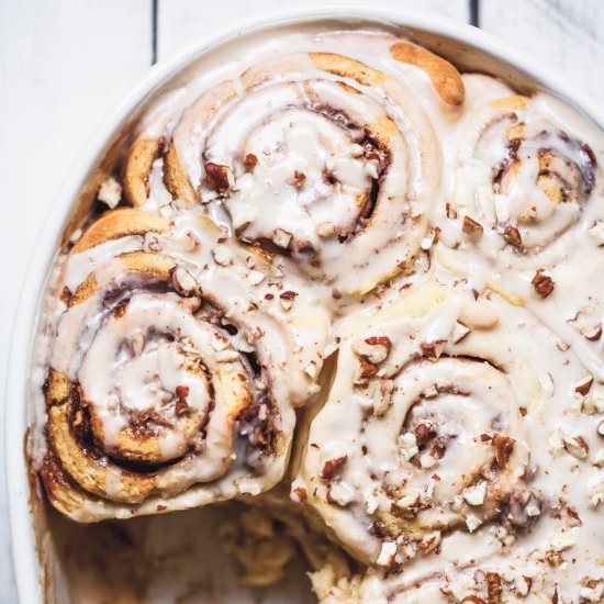 Maple Pecan Cinnamon Rolls
