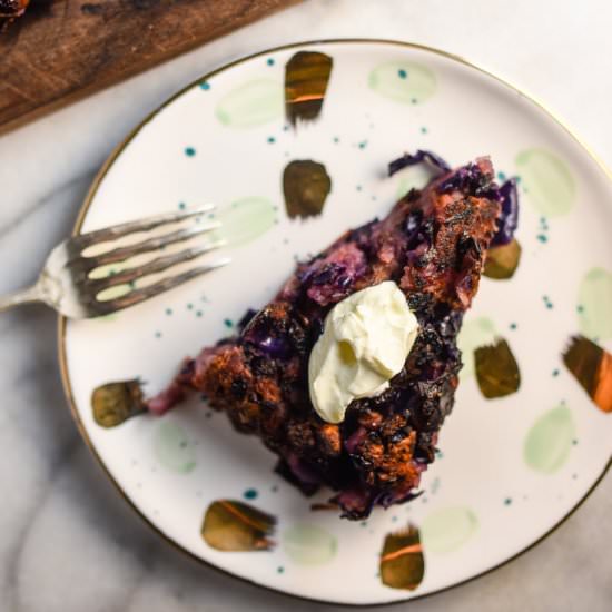 Red Potato and Cabbage Cake