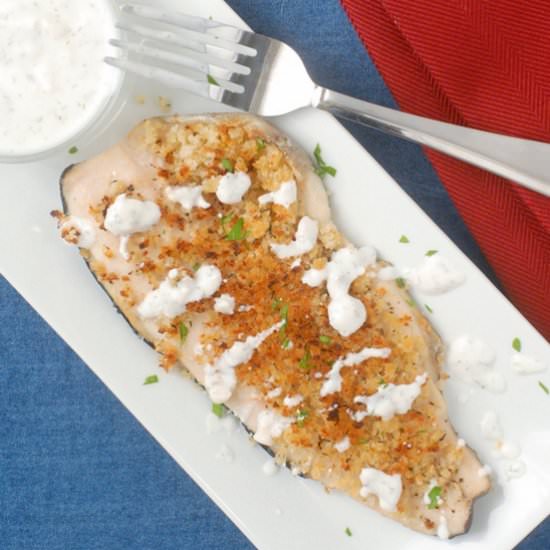 Dijon Garlic Panko Crusted Trout