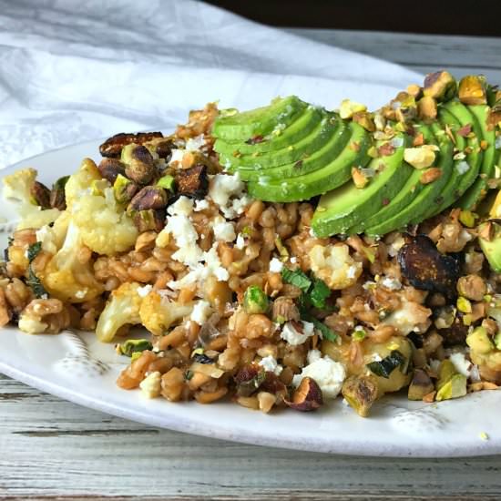 Farro with Florets, Feta & Figs