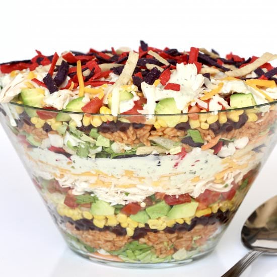 Layered Chicken Taco Salad