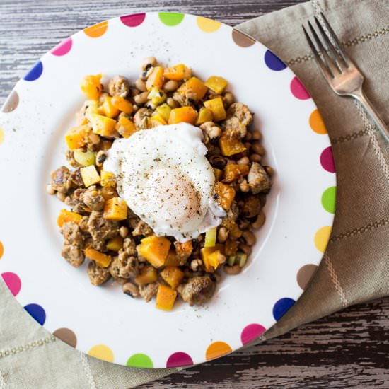 Sausage and Black-Eyed Peas Hash