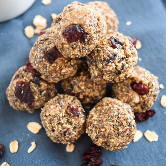 No Bake PB Cherry Trail Mix Bites