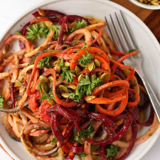 Spiralized Vegetable Salad