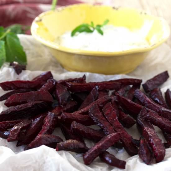 Crispy Roasted Beets & HerbedYogurt