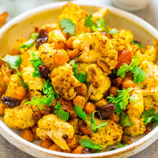 Curried Cauliflower and Chickpeas