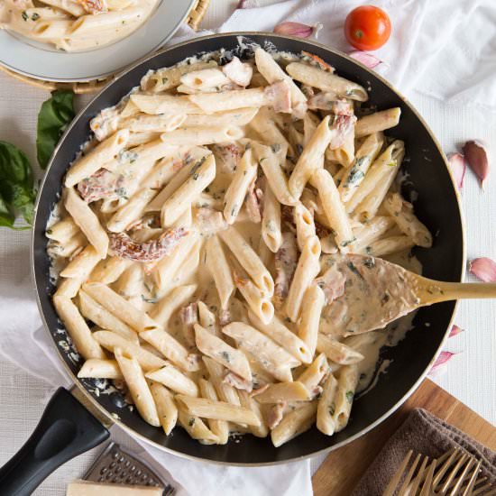 Penne Alfredo with Bacon