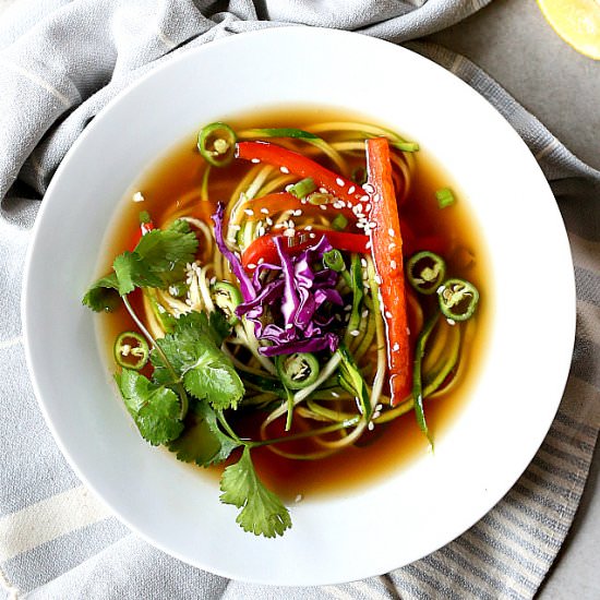 Spicy Ginger Veggie Zoodle Soup