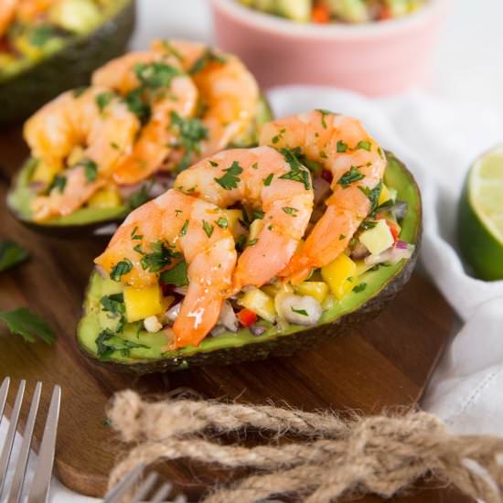 Prawn Avocados with Mango Salsa
