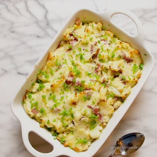 Cheesy Smashed Potato Bake