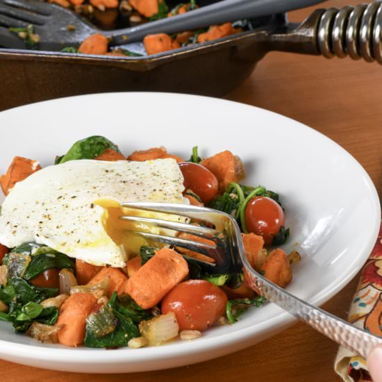 Sweet Potato, Spinach, Farro Bowl