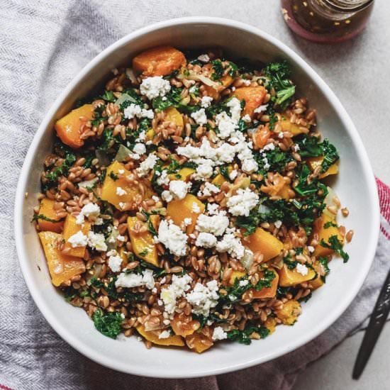 Butternut Kale And Farro Salad