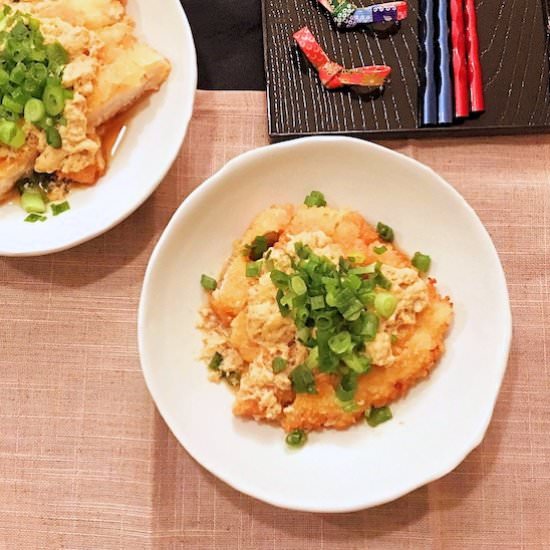 Fried Chicken with Egg Drop Dashi