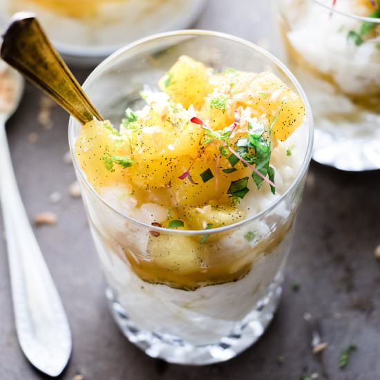 CREAMY COCONUT & LIME RICE PUDDING