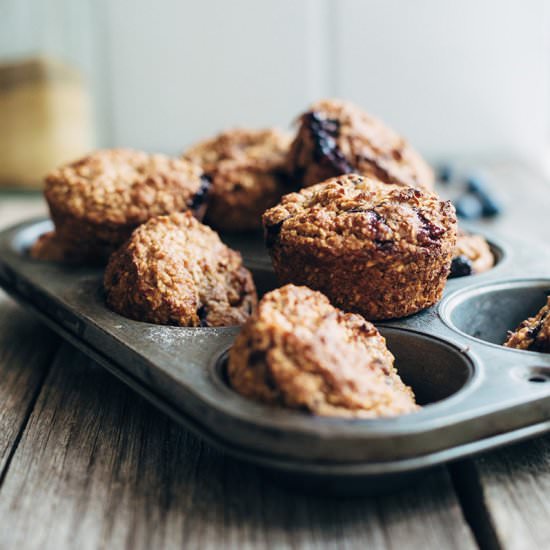Fluffy Vegan Blueberry Muffins