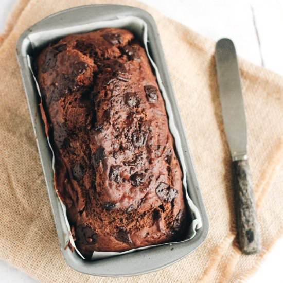 Low Sugar Chocolate Banana Bread