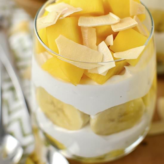 Banana-Mango Pina Colada Parfaits