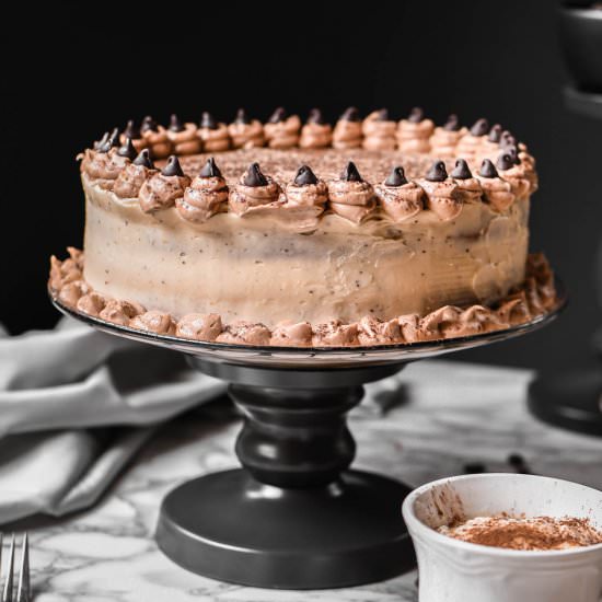 Vanilla Cappuccino Cake + White Chocolate