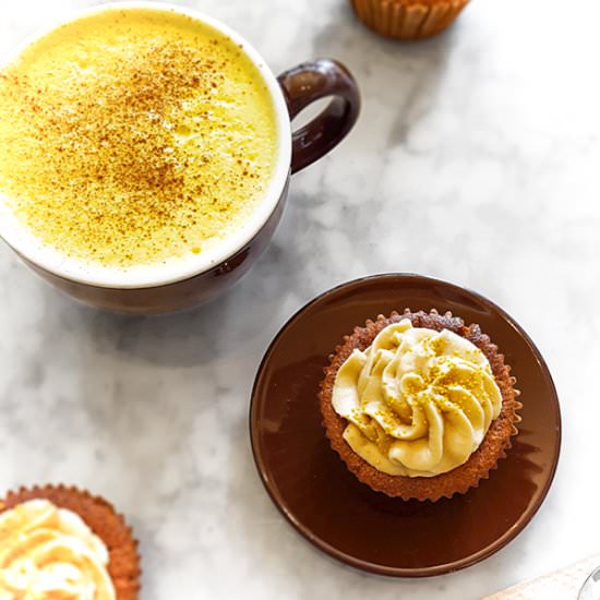 Vegan Golden Latte Cupcakes