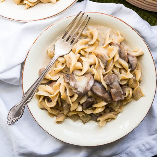 Pressure Cooker Mushroom Stroganoff
