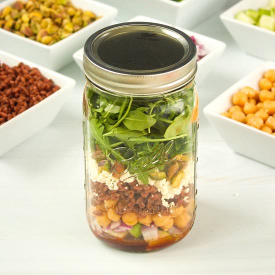 Pomegranate Farro Mason Jar Salad