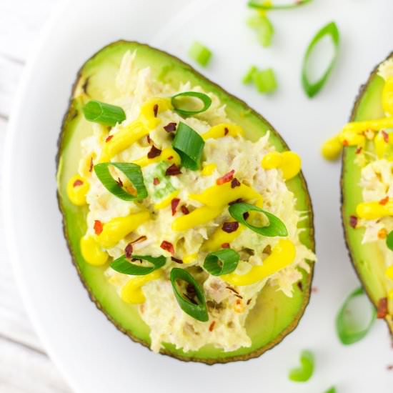 Tuna Salad Stuffed Avocado Bowls