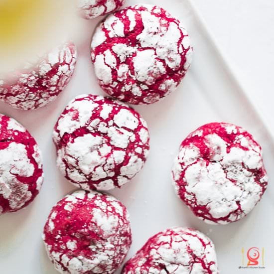 Red Velvet Crinkle Cookies