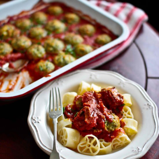 Ricotta & Spinach Balls in Passata