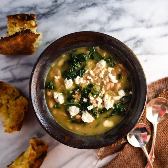 Brothy Bean And Feta Soup