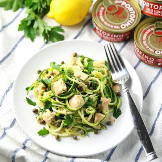 Spiralized Zucchini with Tuna