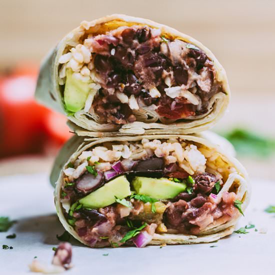 Easy Homemade Vegan Bean Burritos