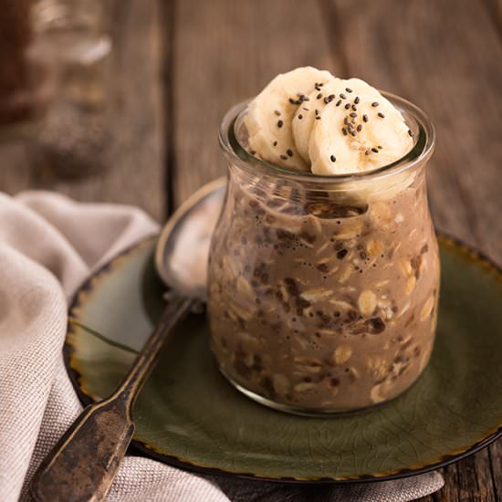 Cinnamon and banana overnight oats