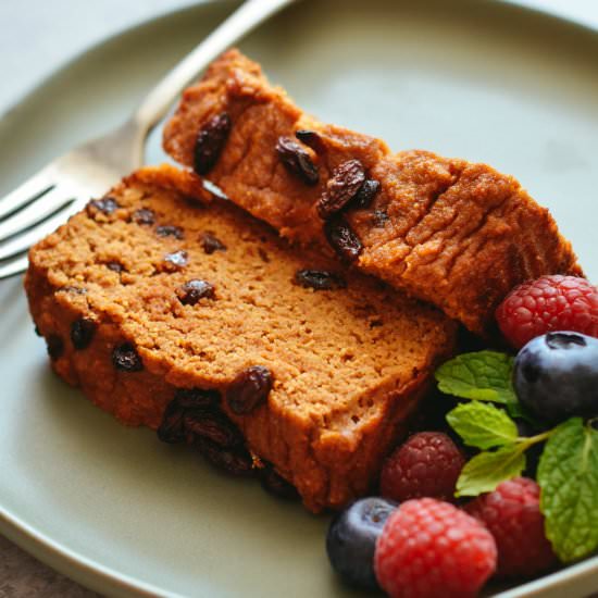 Cinnamon Raisin Sweet Potato Bread