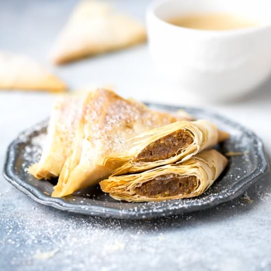 Pumpkin Phyllo Triangles