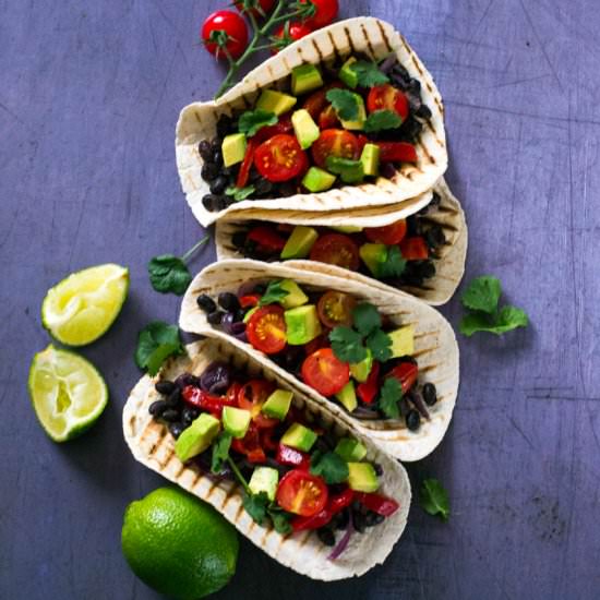 Black Bean & Avocado Tacos