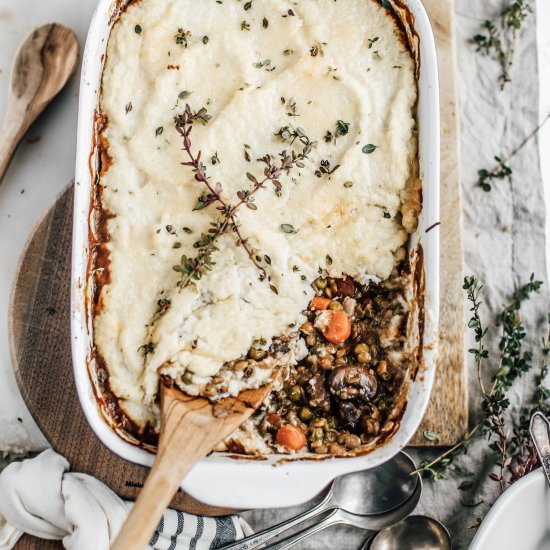 Mushroom and Lentil Shepherds Pie