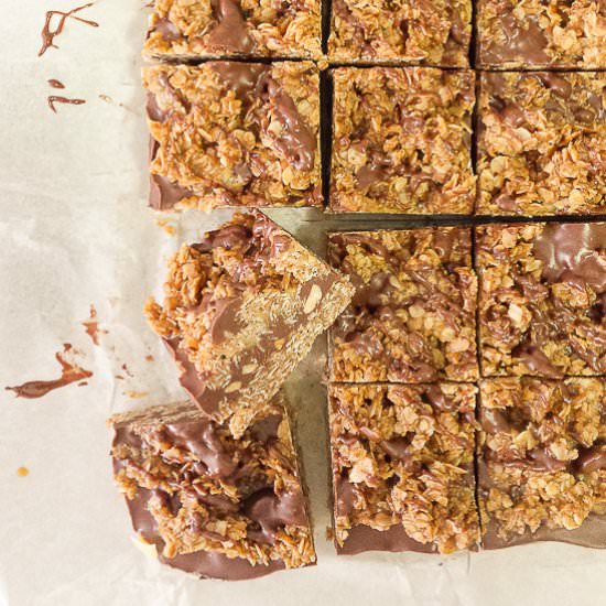 Chocolate Peanut Butter Oat Bars