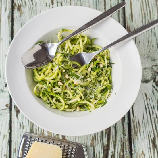 Spiralized Kale Pesto Pasta