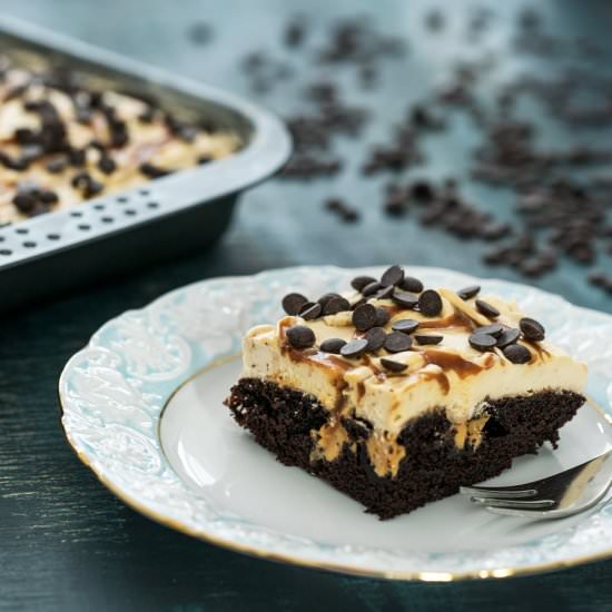 Chocolate Caramel Poke Cake
