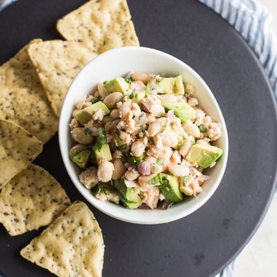 Salmon bean salad