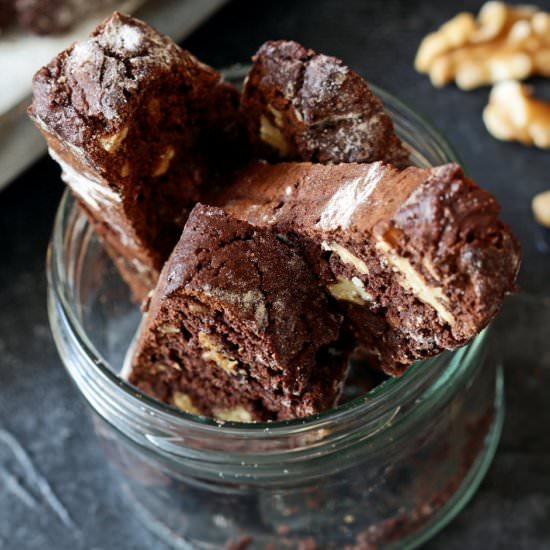 Chocolate orange & walnut biscotti