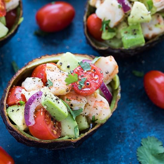 shrimp stuffed avocados