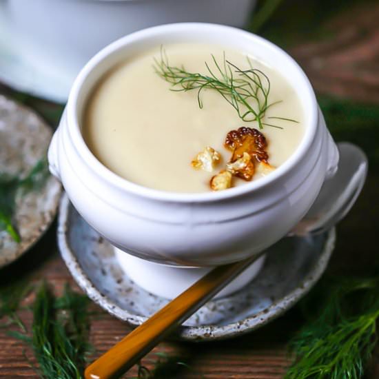 Roasted Fennel and Cauliflower Soup