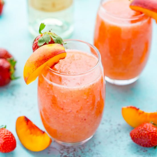 Strawberry Peach Wine Slushies