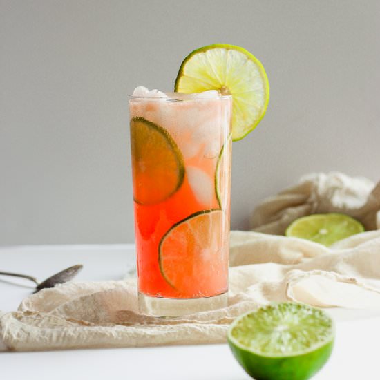 Guava Lime Kombucha Mocktail